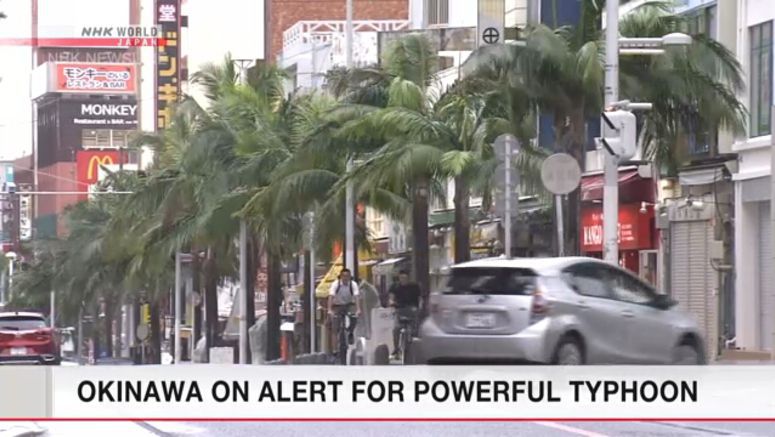 Okinawa on alert for powerful typhoon