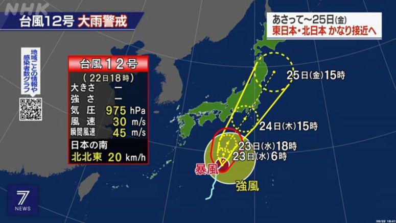 Severe tropical storm nears Japan