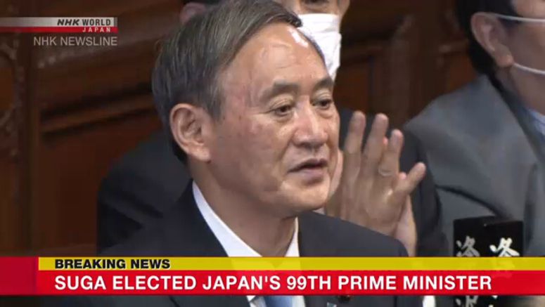 Suga elected Japan's 99th prime minister