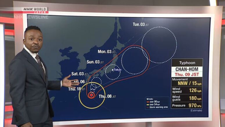 Typhoon Chan-hom could bring heavy rain