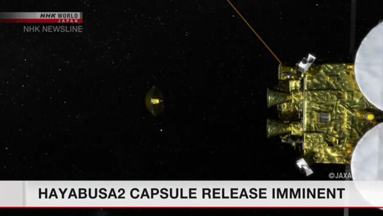 Hayabusa2 releases capsule for Earth Hayabusa2 releases capsule for Earth