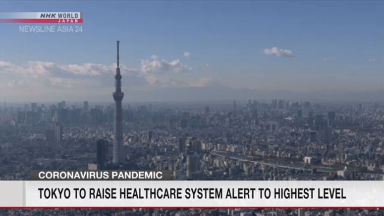 Tokyo raises healthcare alert to top level