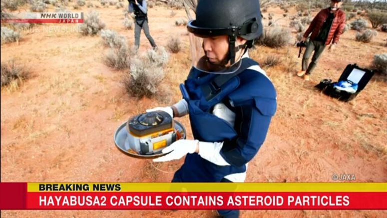 Hayabusa2 capsule contains asteroid particles