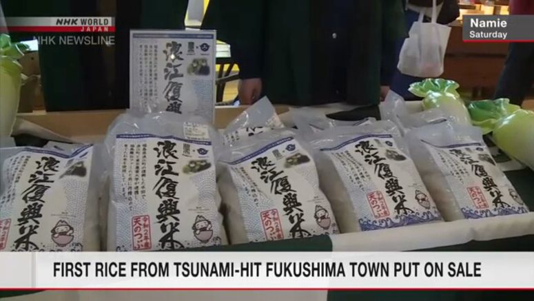 Rice grown in tsunami-hit area put on sale