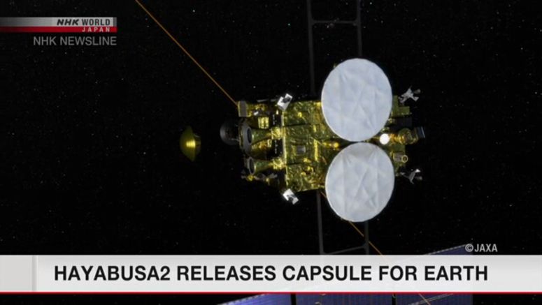 Space probe Hayabusa2 releases capsule