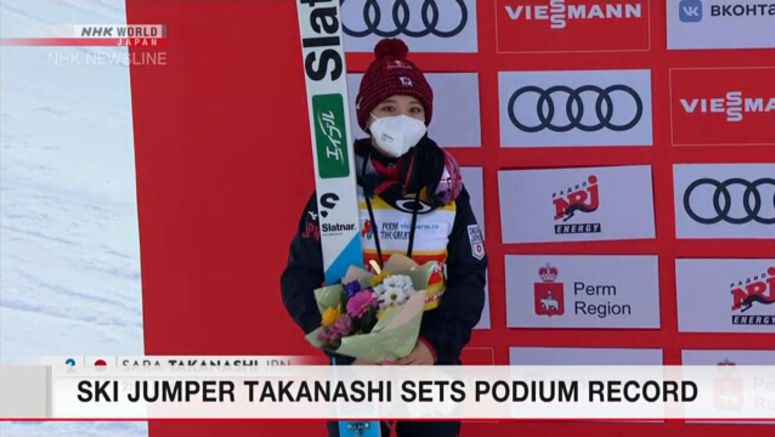 Ski jumper Takanashi sets podium record