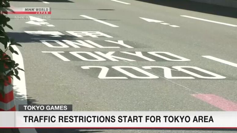 Tough traffic regulations begin for Tokyo Olympics