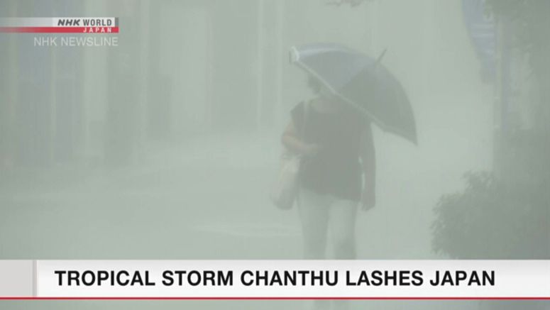 Tropical storm Chanthu lashes Japan