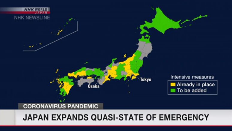 Japan expands quasi-state of emergency