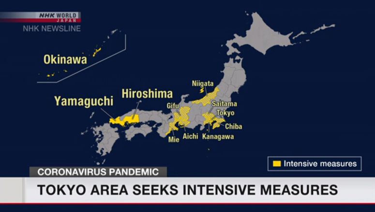 Tokyo area seeks intensive coronavirus measures