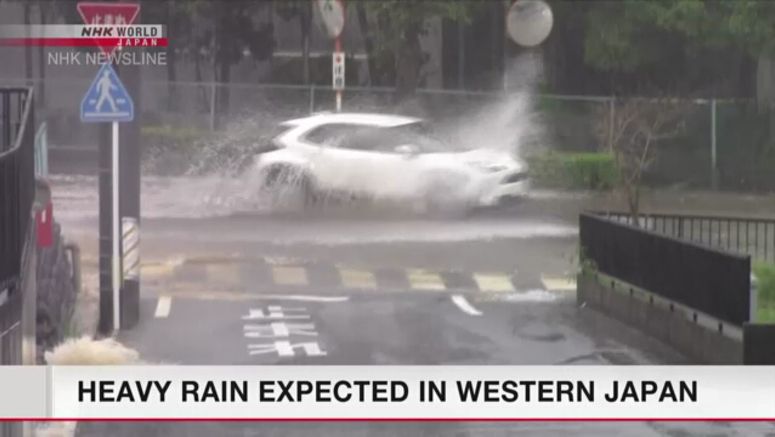 Unstable air bringing heavy rain to western Japan