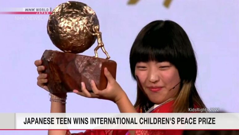 Japanese teen wins International Children's Peace Prize