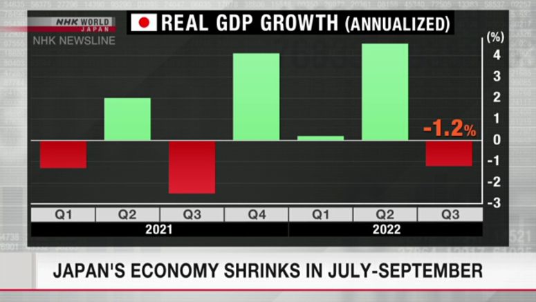 Japan's economy shrinks in July-September