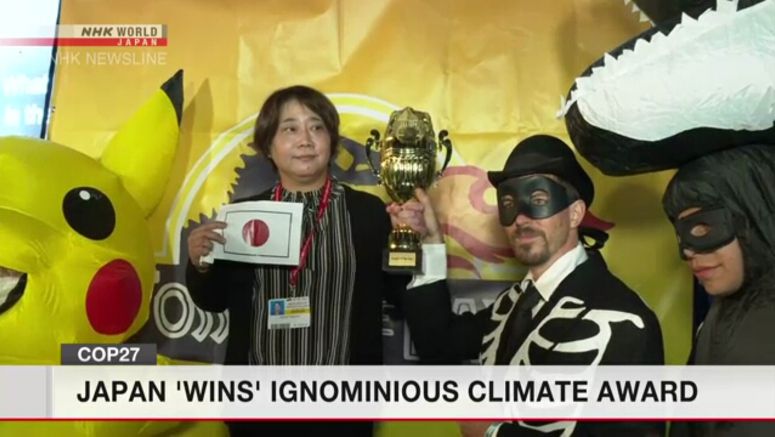 Japan given satirical 'Fossil of the Day' award by environment group