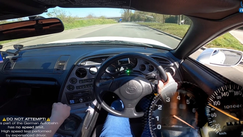 Driving A 1200 HP Toyota Supra To Over 185 MPH (300km/h) On The Autobahn Looks Scary As Hell
