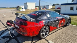 1,500 HP Toyota Supra Dragster Swerves To Avoid Obstacle At 140 MPH, Ends Up In Guardrail