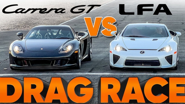 Porsche Carrera GT And Lexus LFA Go Head To Head In A Drag Race That You Need To Hear To Believe
